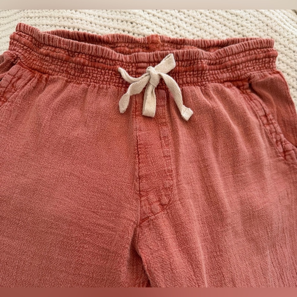 Rip Curl Rust Textured Shorts with Cream Drawstring - Picture 3 of 5